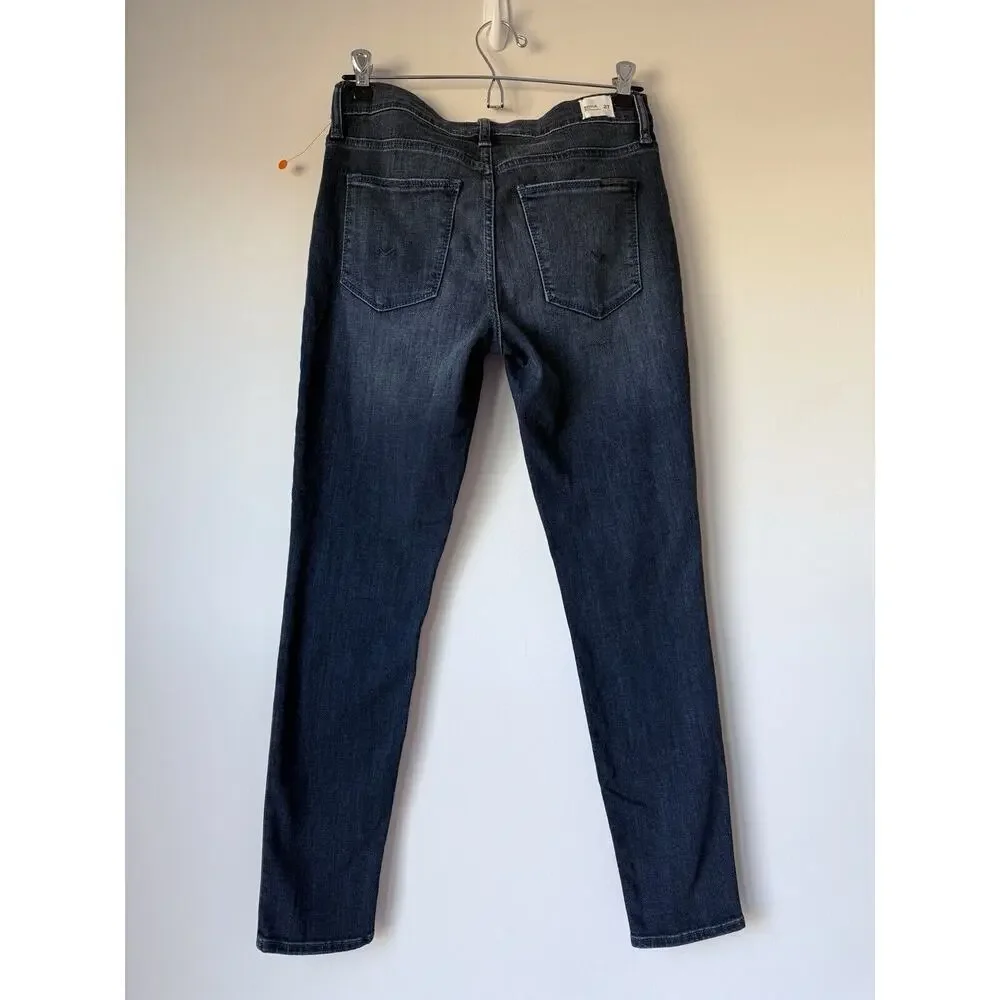 Hudson Womens Skinny Jeans Natalie Size 27 Blue Dark Wash Mid Rise 27x28 Great​​ - Picture 2 of 10